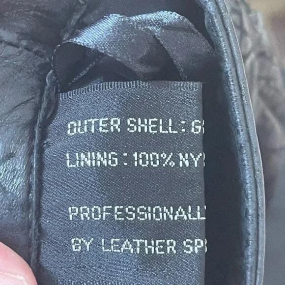 Vintage 1980s d’Linea Lack Leather Skinny Pants – Black Printed Design, Waist 26 - Picture 8 of 10